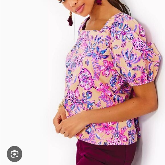 NWT Lilly Pulitzer Torrey Short Sleeve Top - Picture 1 of 4